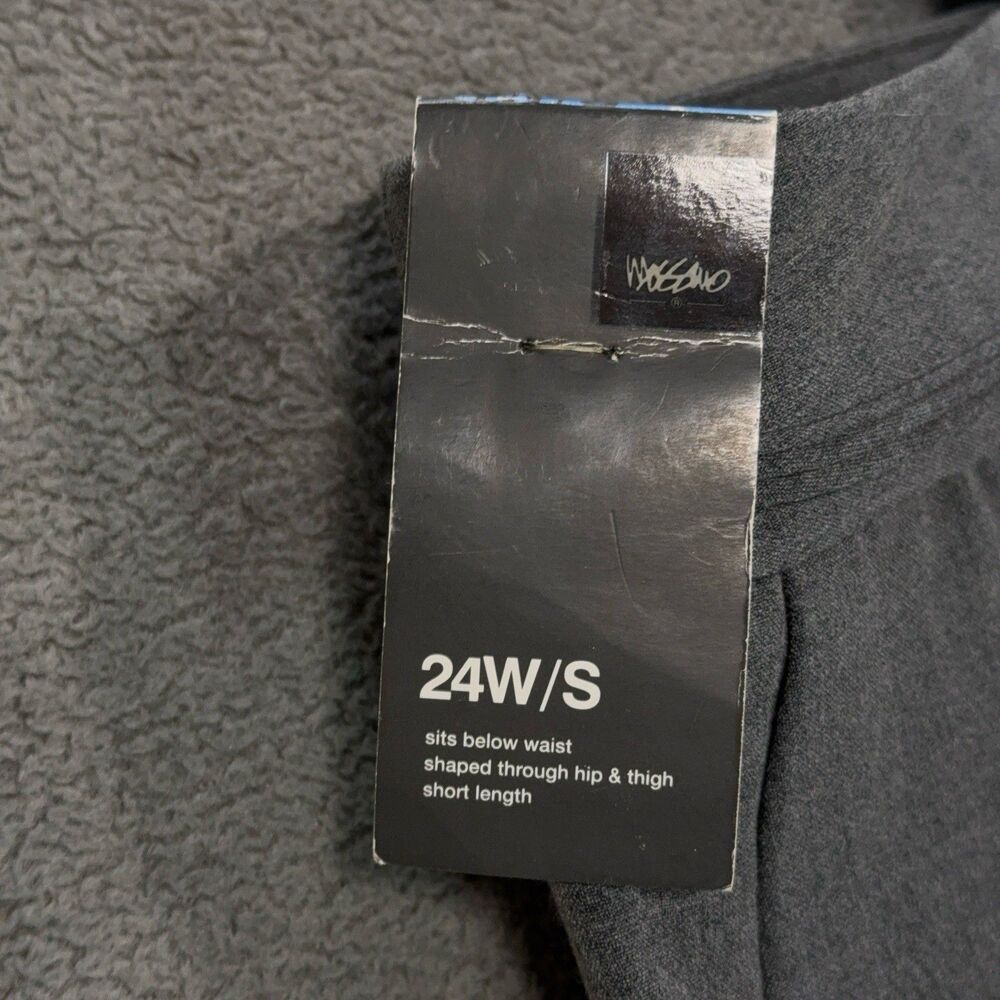Mossimo Women's 24W Short Dress Pants Gray Career Trousers Stretch Below Waist - Picture 3 of 15
